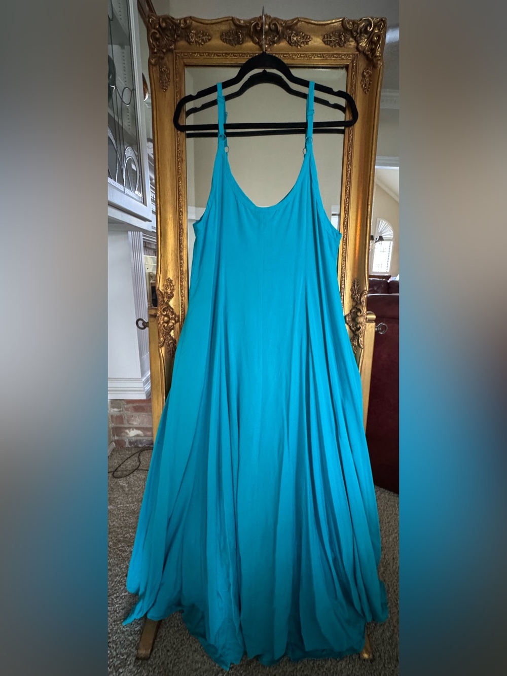 Torrid Flowy Turquoise Maxi Dress with Adjustable Straps